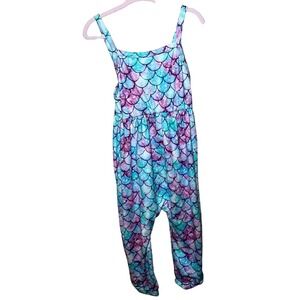 Mermaid Scale Jumpsuit Kids Size 4T Multicolor Harem Sleeveless
